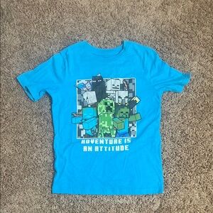 Minecraft Kids Blue Short Sleeve Graphic Tee Size Medium 8